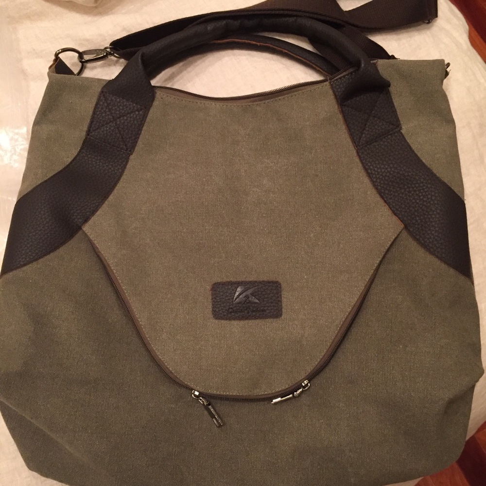 NWT Green canvas tote messenger bag - Picture 6 of 6